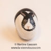 le santon lapin dans la crèche en galets de Martine Gaussen