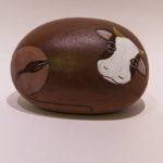 Santon galet bœuf animal creche noel le santon peint de la crèche nature en galets